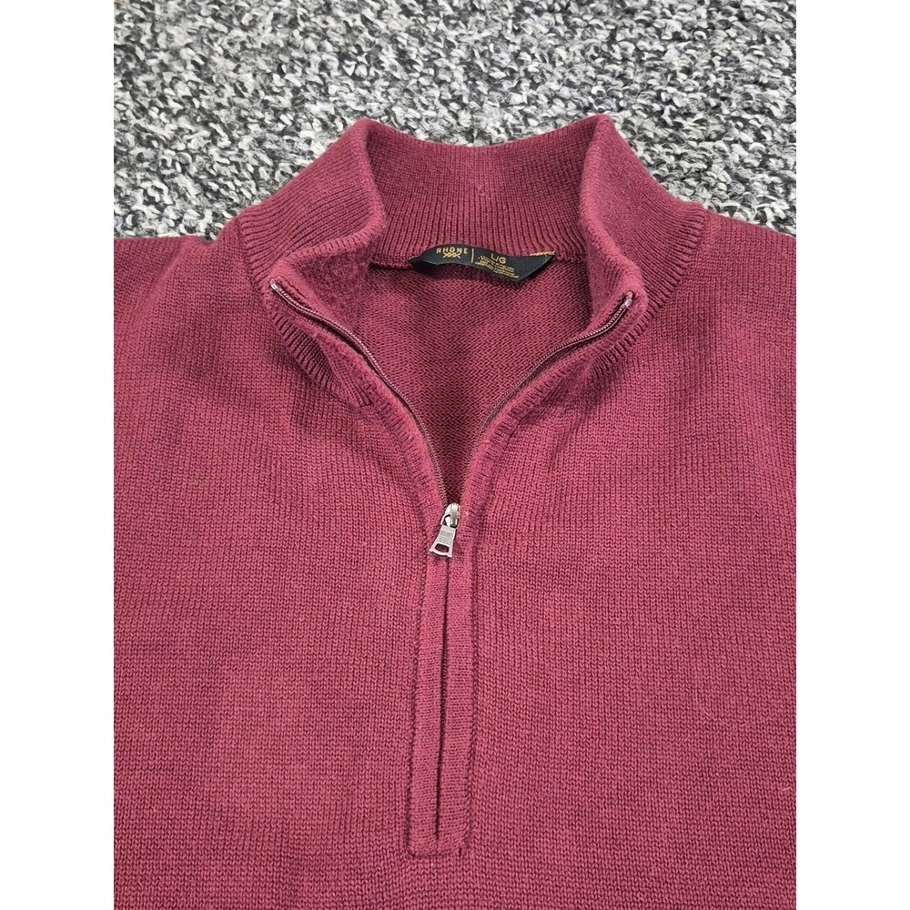 Rhone Sweater Mens Large Red Commuter 1/4 Zip Performance Golf Prep Pullover - Picture 3 of 7